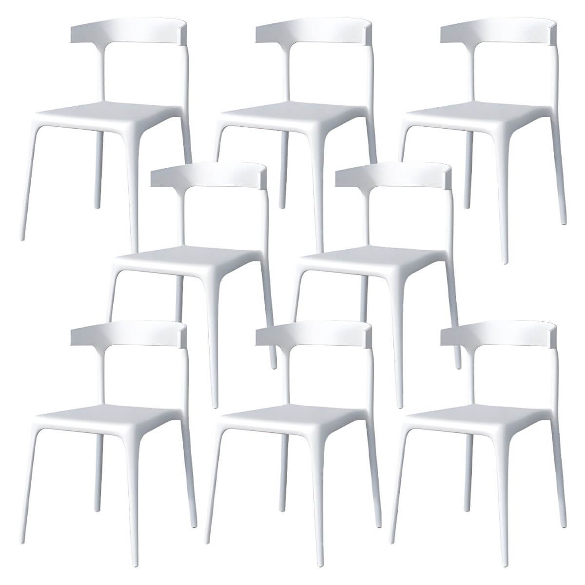 Stackable Nordic acrylic dining chair with backrest and acrylic legs