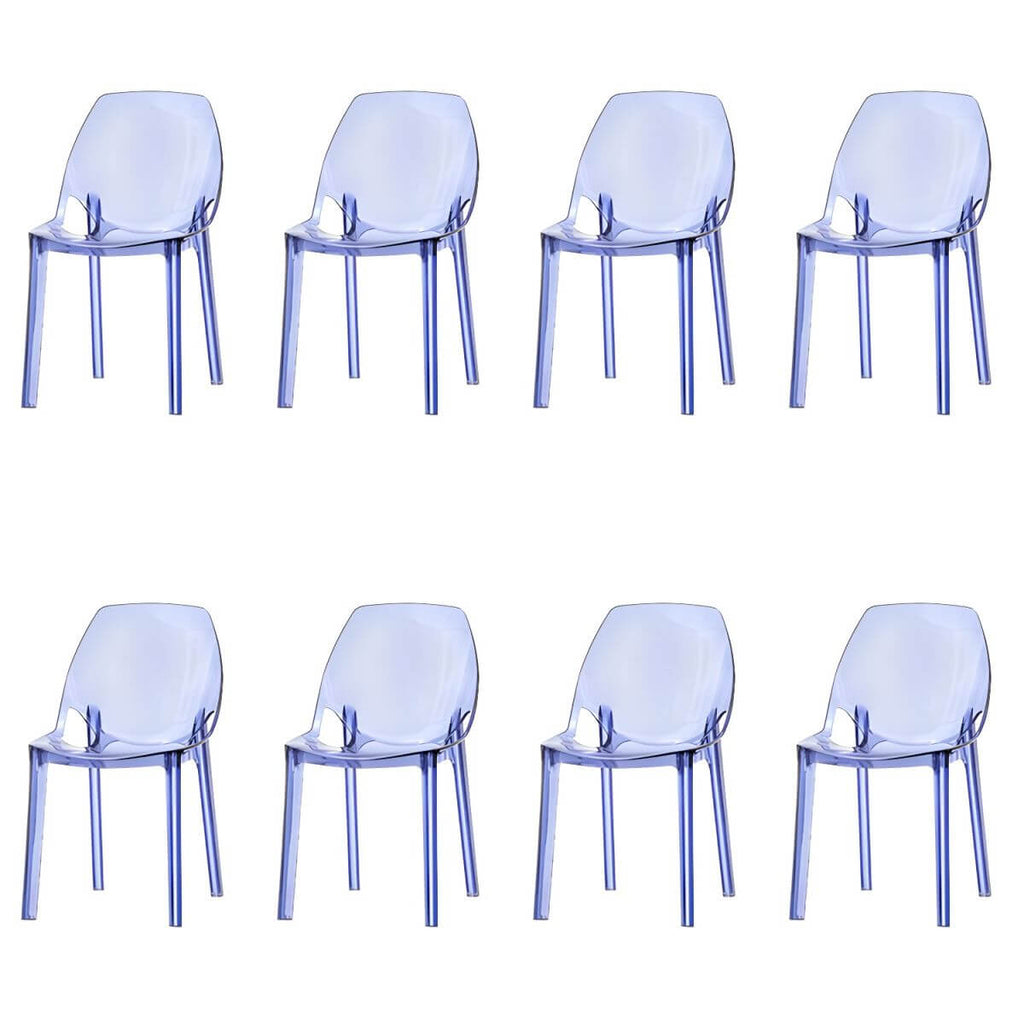 Armless acrylic side Parsons dining chair for indoor home use
