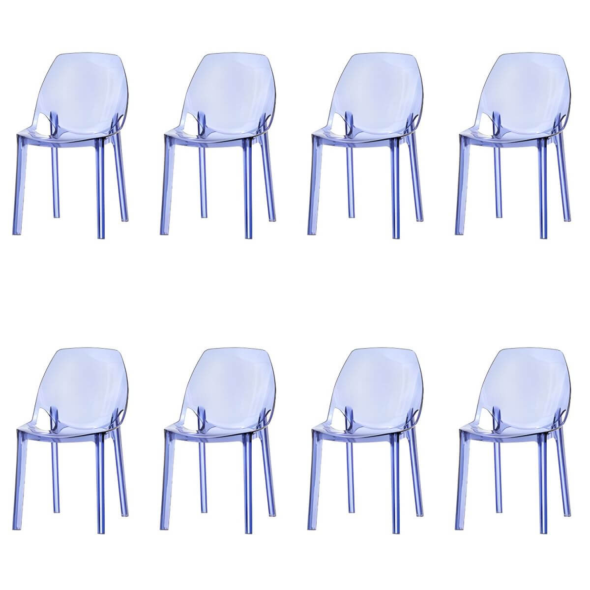 Armless acrylic side Parsons dining chair for indoor home use