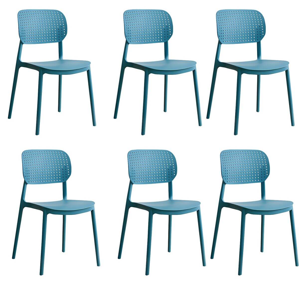 Stackable Scandinavian style plastic and acrylic side chair with low back for dining