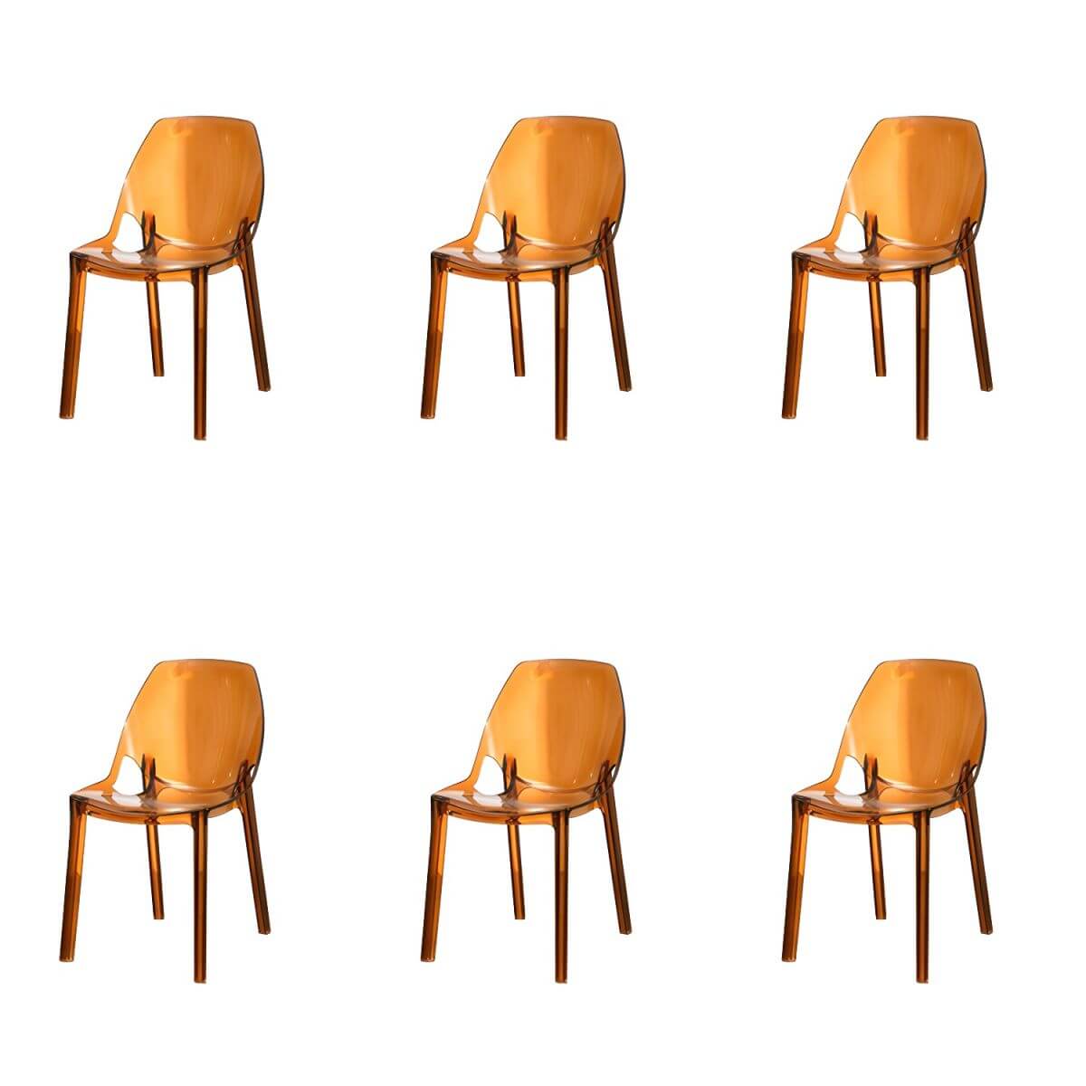 Armless acrylic side Parsons dining chair for indoor home use