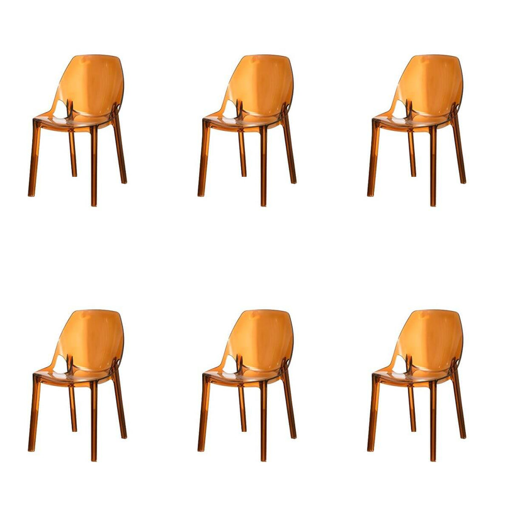 Armless acrylic side Parsons dining chair for indoor home use