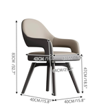 Modern Leather Swivel Arm Chair with Metal Frame