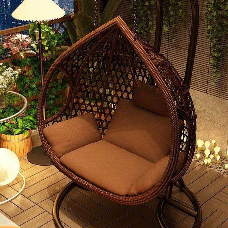Auburn tropical alloy porch swing with stand, cushions, and chain for outdoor comfort main product image