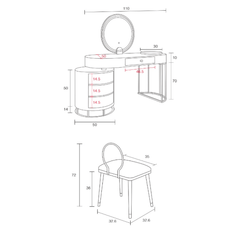 Stylish Minimalist Makeup Desk with Multi-Functional Storage