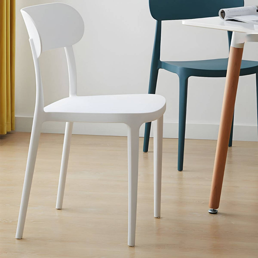 Modern Scandinavian dining chair made of plastic and acrylic, perfect for kitchen and dining areas
