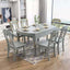 7-Piece Grey Dining Set With 2-in-1 Table & Slat Chairs