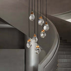 7-Tier Asymmetrical Crystal Chandelier in Gold with LED Lighting