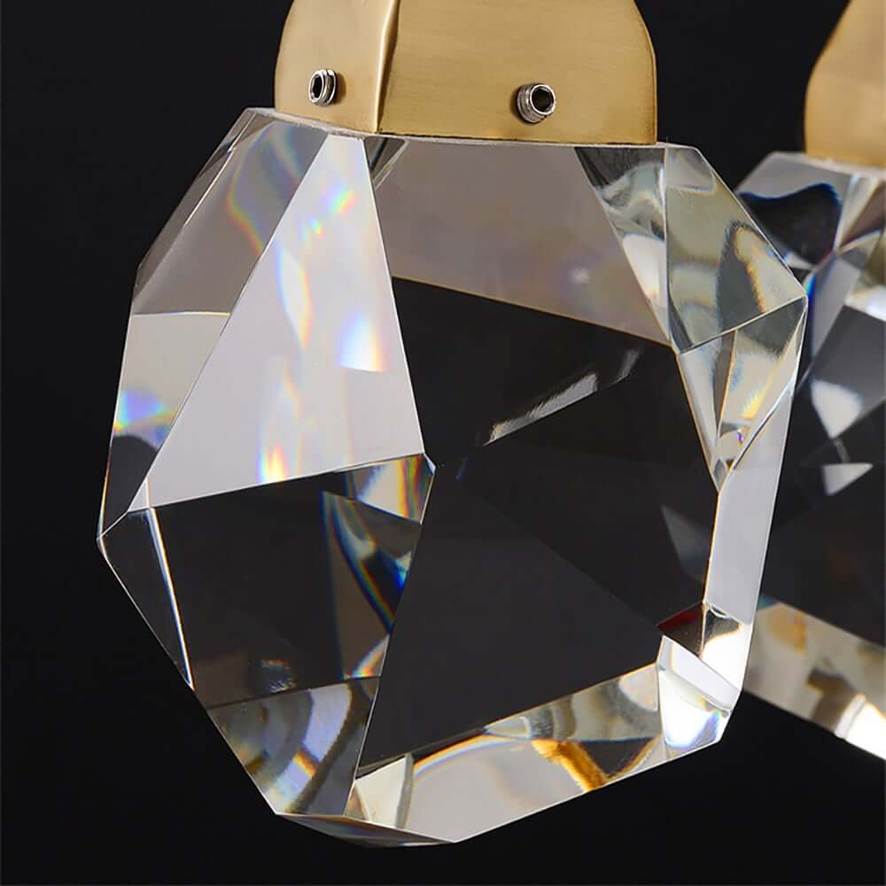 7-Tier Asymmetrical Crystal Chandelier in Gold with LED Lighting