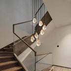 7-Tier Asymmetrical Crystal Chandelier in Gold with LED Lighting