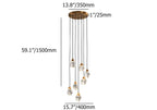 7-Tier Asymmetrical Crystal Chandelier in Gold with LED Lighting Dimensions