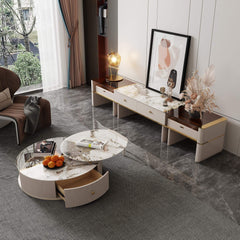 Round Coffee Table Combination Beige
