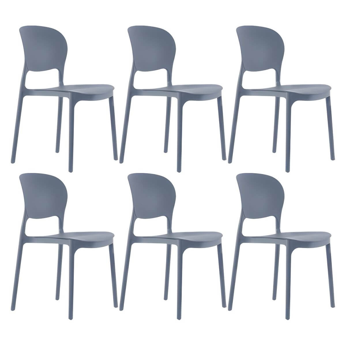 Stackable modern side chair with low back made of plastic and acrylic, perfect for contemporary dining