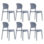 Stackable modern side chair with low back made of plastic and acrylic, perfect for contemporary dining