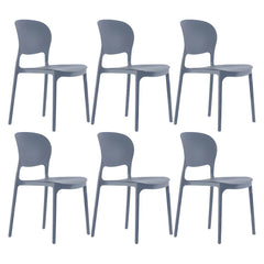 Stackable Modern Side Chair with Low Back in Plastic & Acrylic - Contemporary Style Dining Chairs