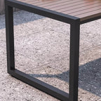 Cocoa color modern patio dining set with laminate tabletop, UV-proof, available in 5 or 7 pieces