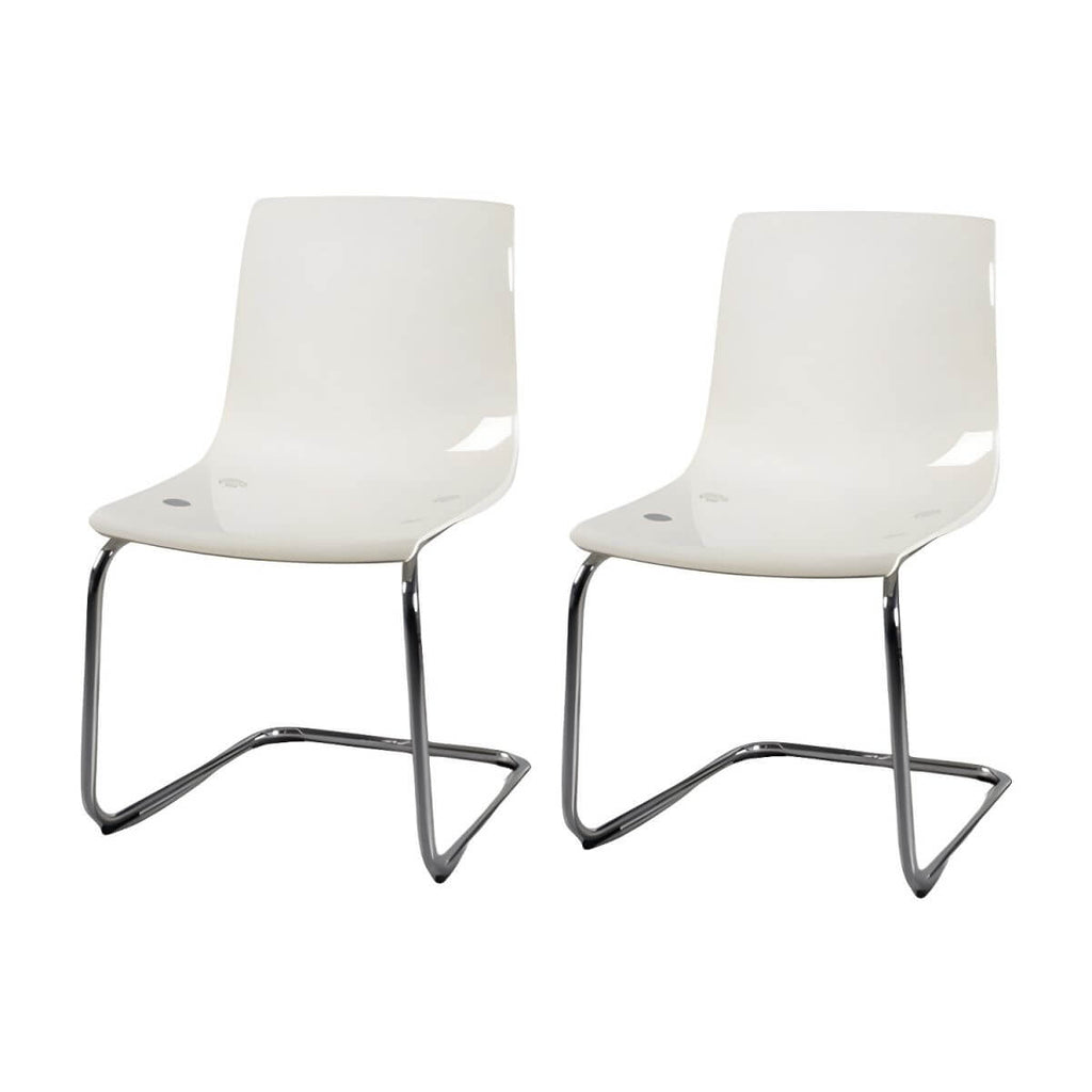 Scandinavian style low back side chair made of plastic and acrylic, ideal for kitchen and dining areas