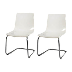Gorgeous Scandinavian Style Side Chair - Low Back Plastic & Acrylic Chair for Kitchen & Dining Dining Chairs