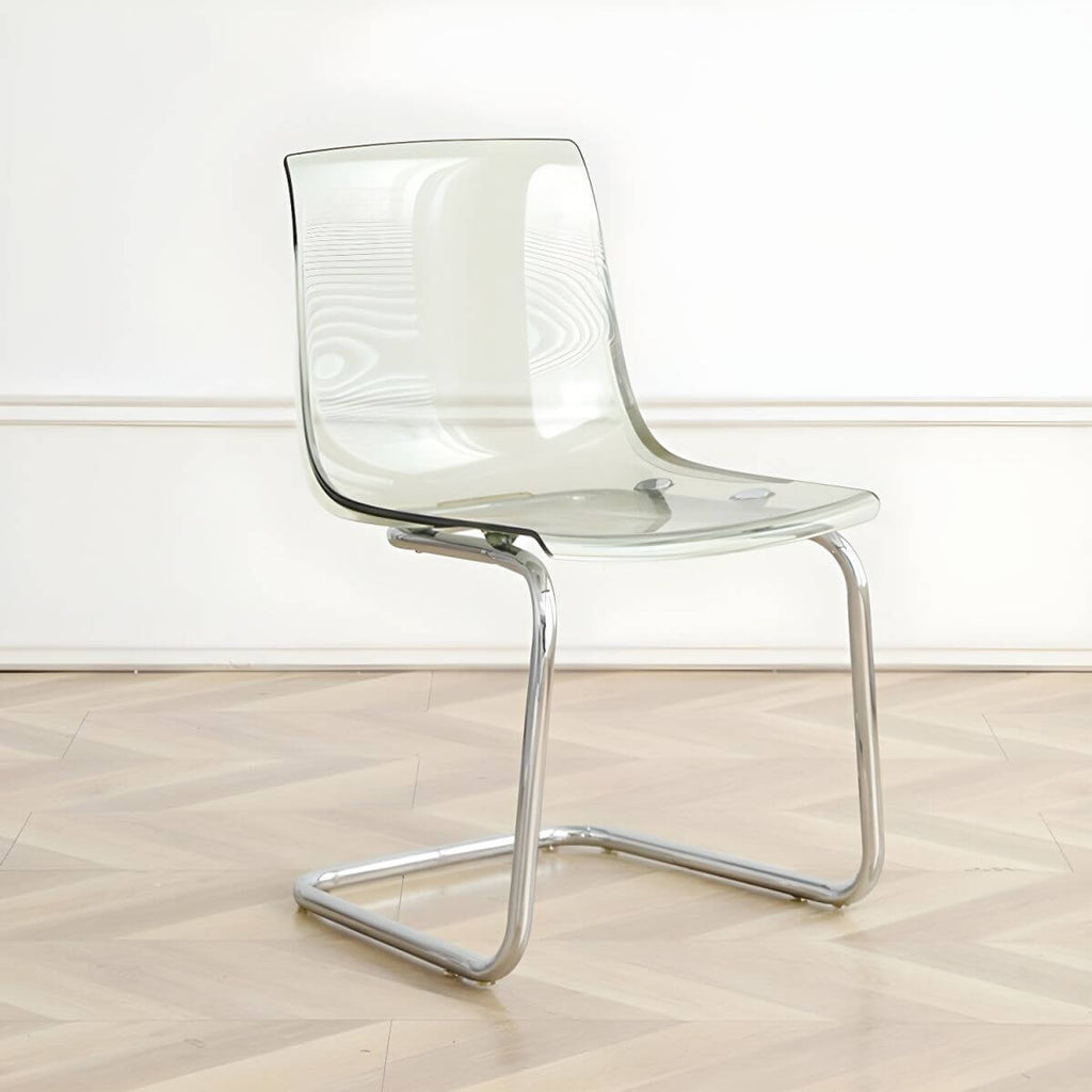 Scandinavian style plastic and acrylic non-upholstered side dining chair