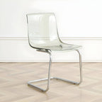 Scandinavian style plastic and acrylic non-upholstered side dining chair