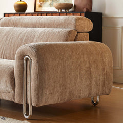 Contemporary Chenille Lounge Sofa with Removable Couch Cover