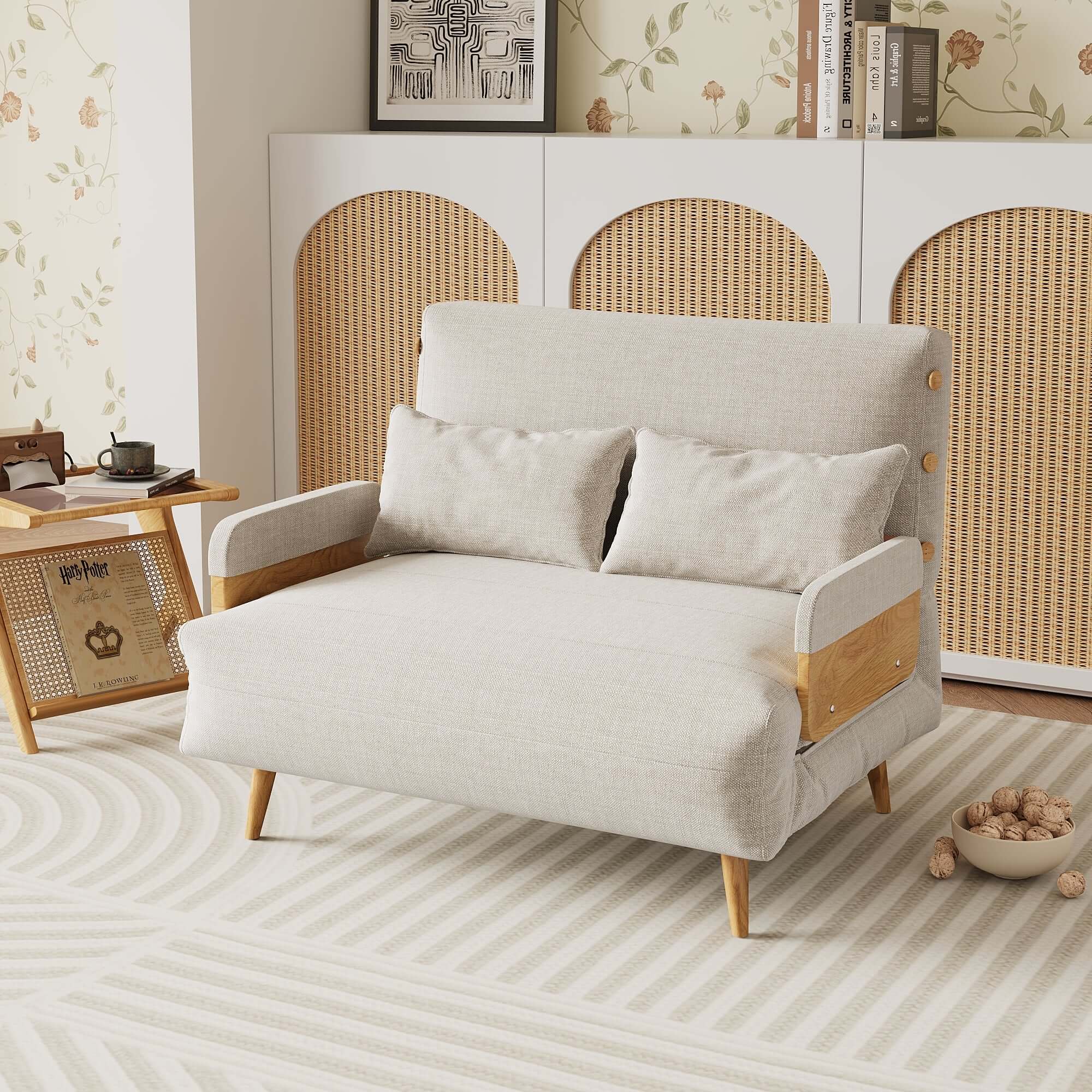 3-in-1 futon sofa bed chair recliner that saves space and converts easily