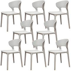 Scandinavian Stackable Side Chair with Open Back and Plastic & Acrylic Material Dining Chairs