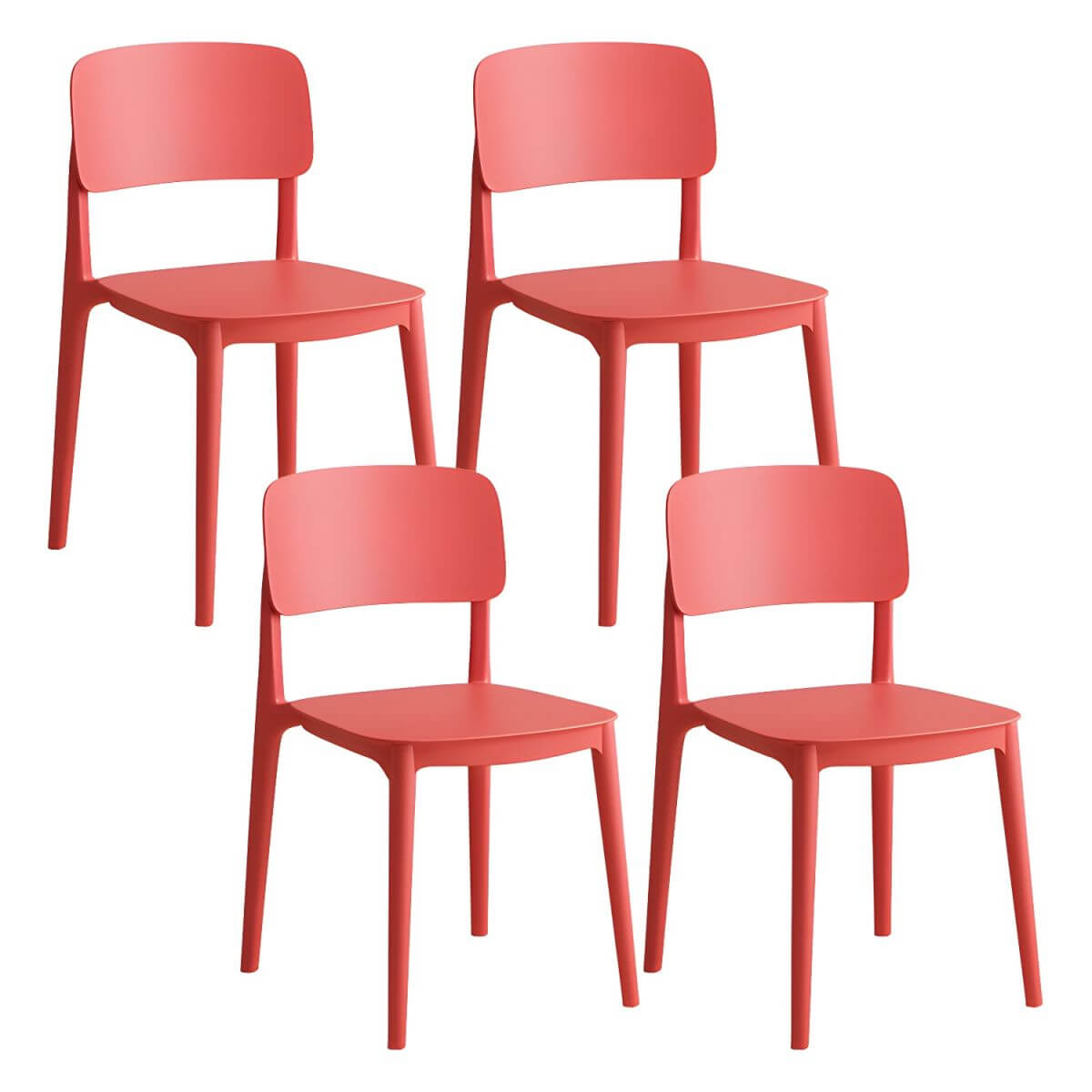 Scandinavian style stackable plastic and acrylic side chair for kitchen and dining
