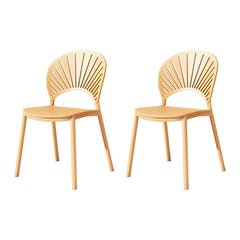 Scandinavian Style Plastic & Acrylic Side Chair with Low Back for Kitchen & Dining Dining Chairs
