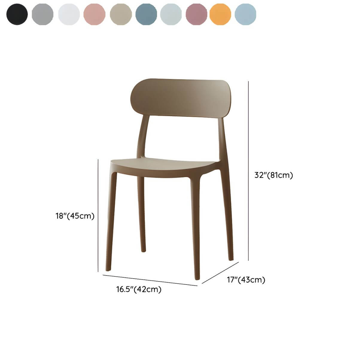 Modern Scandinavian dining chair made of plastic and acrylic, perfect for kitchen and dining areas