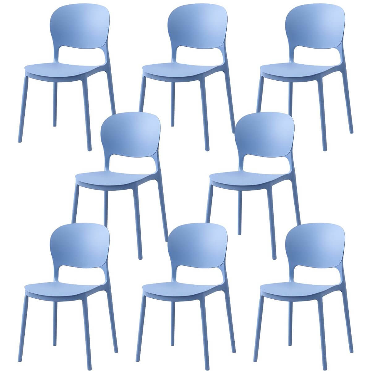 Scandinavian style stackable plastic and acrylic dining side chair for kitchen and dining