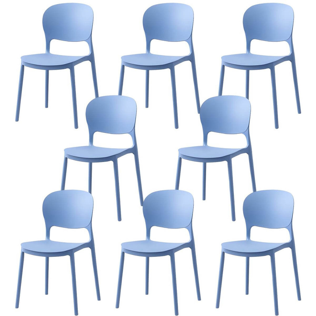 Scandinavian style stackable plastic and acrylic dining side chair for kitchen and dining