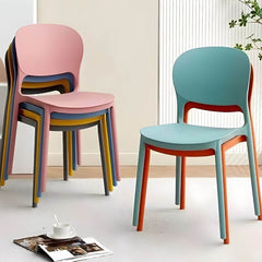 Scandinavian Style Plastic & Acrylic Stackable Kitchen & Dining Side Chair Dining Chairs