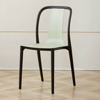 Low-back plastic and acrylic side chair with modern style for kitchen and dining areas