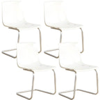 Scandinavian style plastic and acrylic non-upholstered side dining chair