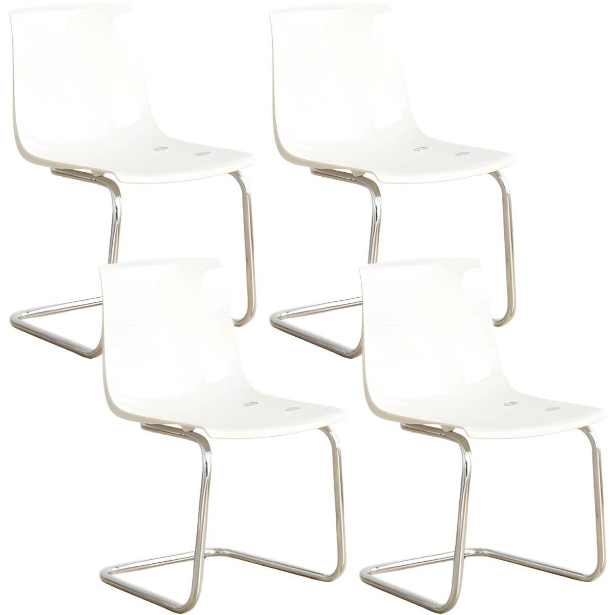 Scandinavian style plastic and acrylic non-upholstered side dining chair