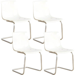 Scandinavian Style Non-Upholstered Side Chair in Plastic & Acrylic Dining Chairs