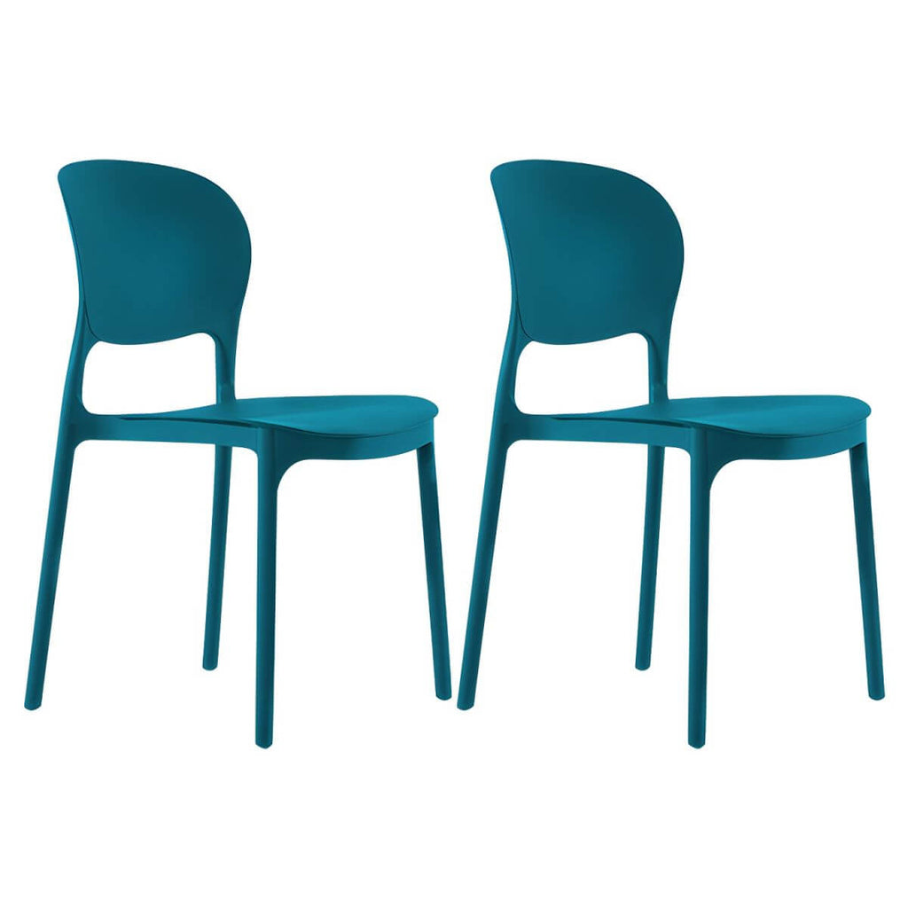 Stackable modern side chair with low back made of plastic and acrylic, perfect for contemporary dining