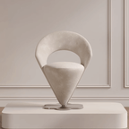 Pink and khaki Luxe Cone vanity stool with swivel feature for stylish seating