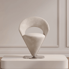 Luxe Cone Vanity Stool - Stunning Pink/Red/Khaki Swivel Chair