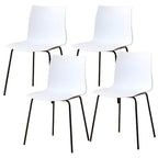 Modern plastic and acrylic side chair with metal legs, ideal for kitchen and dining rooms