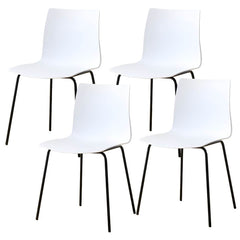 Modern Plastic & Acrylic Side Chair for Kitchen & Dining with Metal Legs Dining Chairs