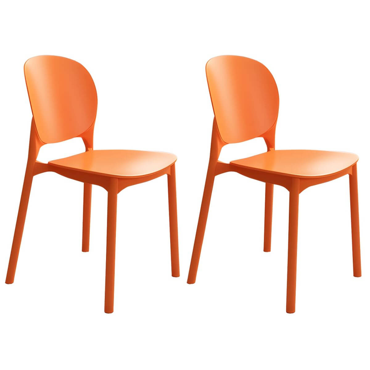 Stackable Scandinavian side chair with open back made of plastic and acrylic for dining