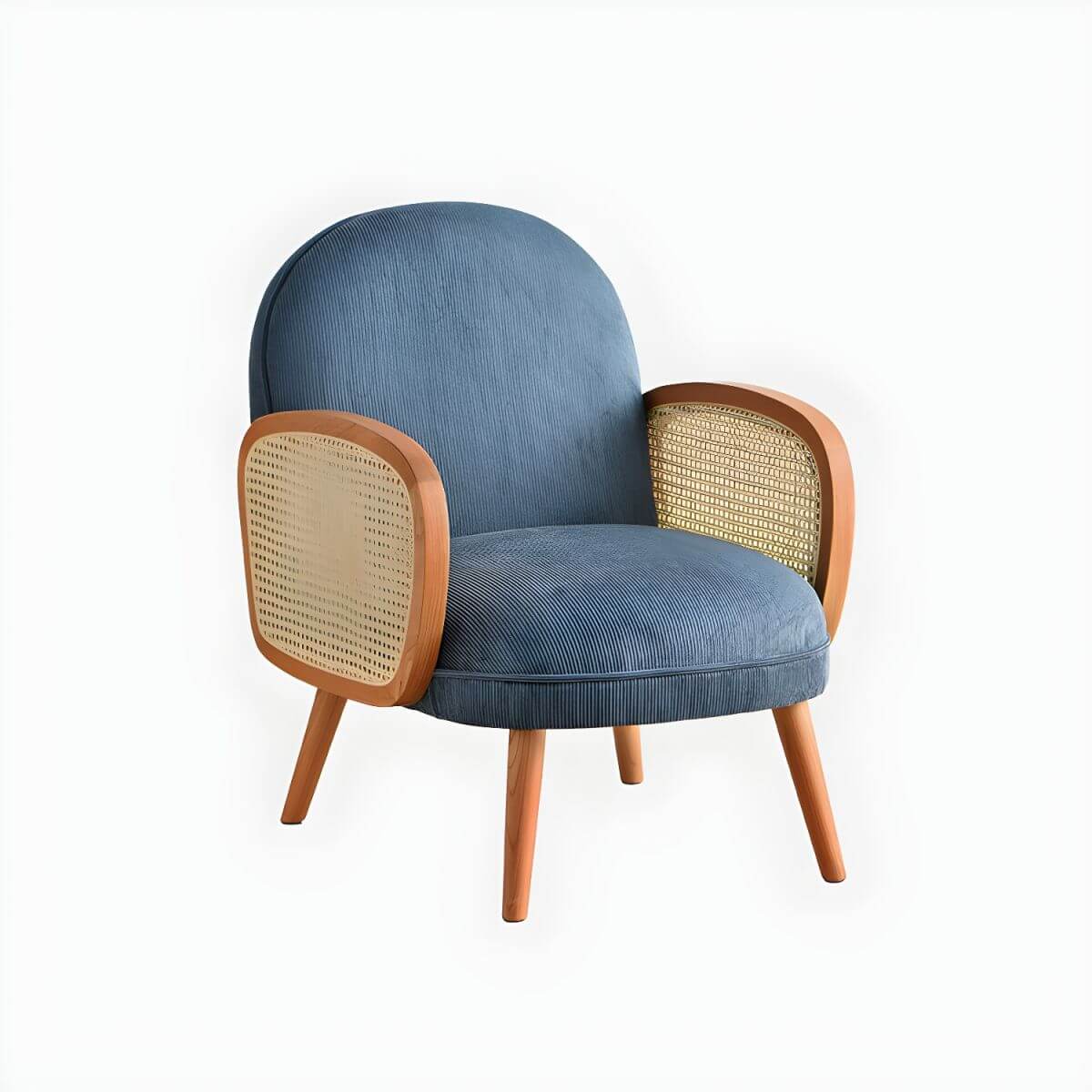 Contemporary wooden sofa with stain-resistant polyester upholstery for living room