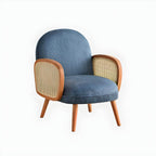 Contemporary wooden sofa with stain-resistant polyester upholstery for living room