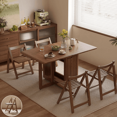 Space-Saving Multi-Purpose Folding Dining Table with Storage
