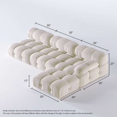 Velvet  3 Seaters Left or Right Hand Facing Sofa & Chaise