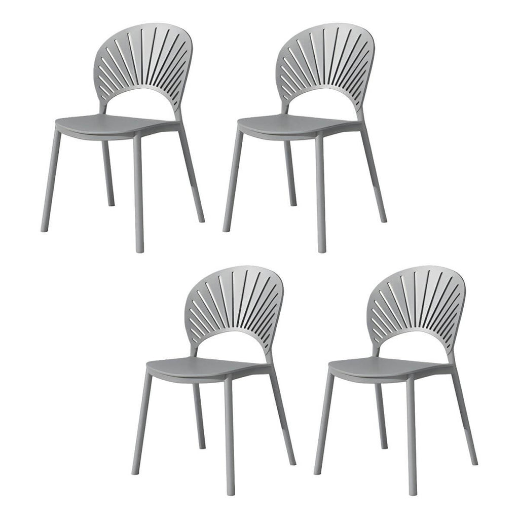Scandinavian style plastic and acrylic side chair with low back for kitchen and dining