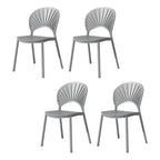 Scandinavian style plastic and acrylic side chair with low back for kitchen and dining