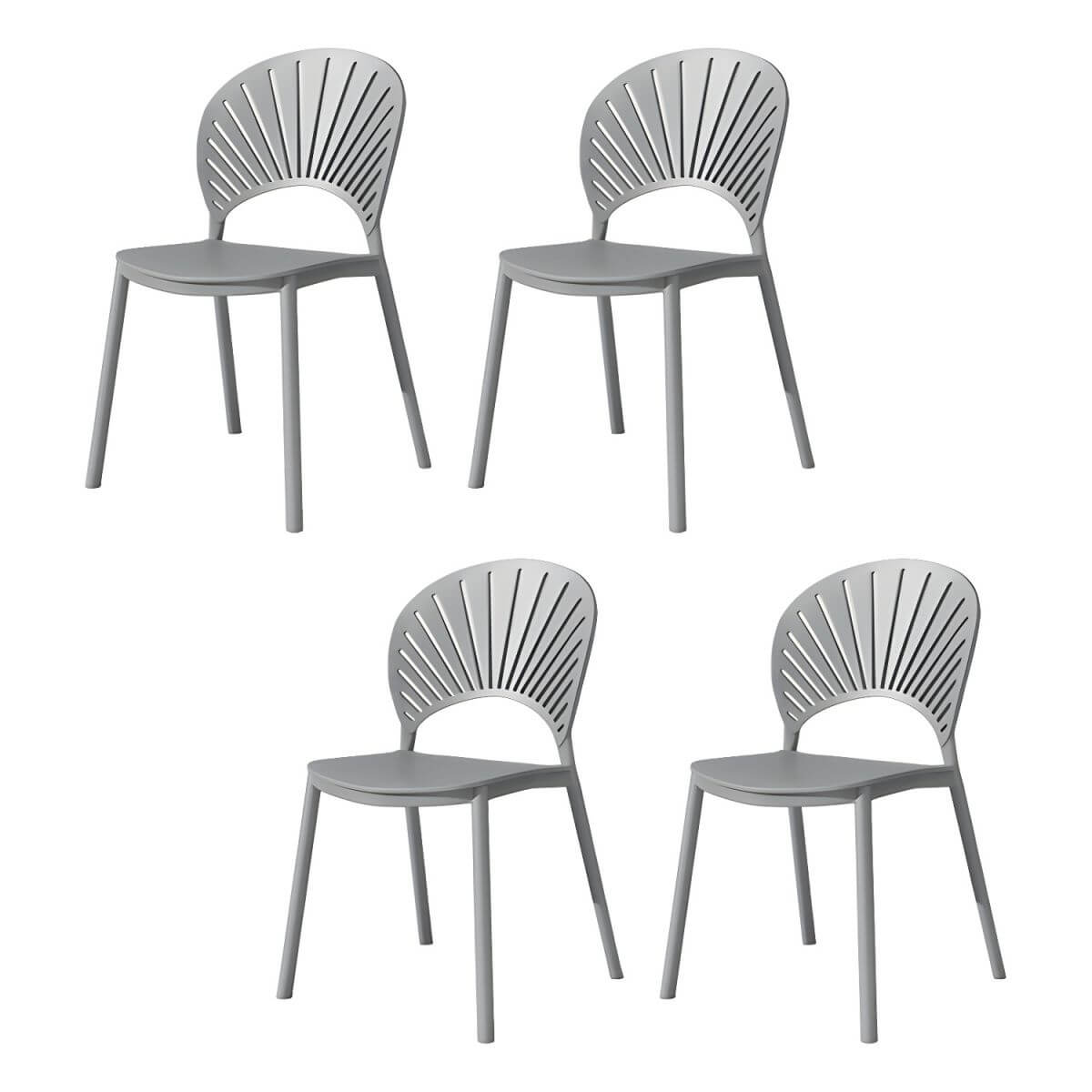 Scandinavian style plastic and acrylic side chair with low back for kitchen and dining